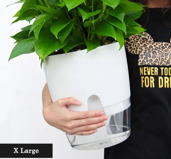 Double Layer Plastic Flower Pot Self Watering Flowerpot - Image 5